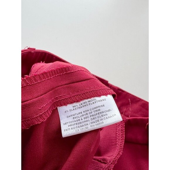 NWOT JUDITH & CHARLES Red Wool Suiting Cuffed Cropped Trousers Pants, Size 2 - Picture 10 of 11